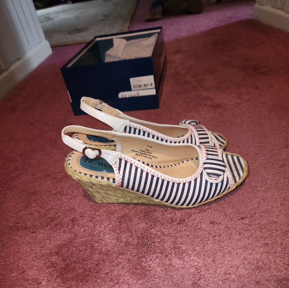 Summer Sandals Espadrilles Stripe with Button